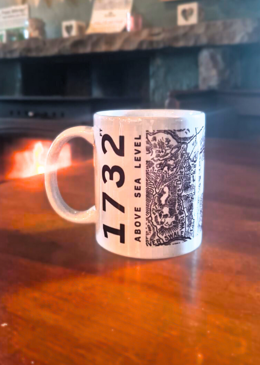 Ceramic Mug with Tan Hill Map