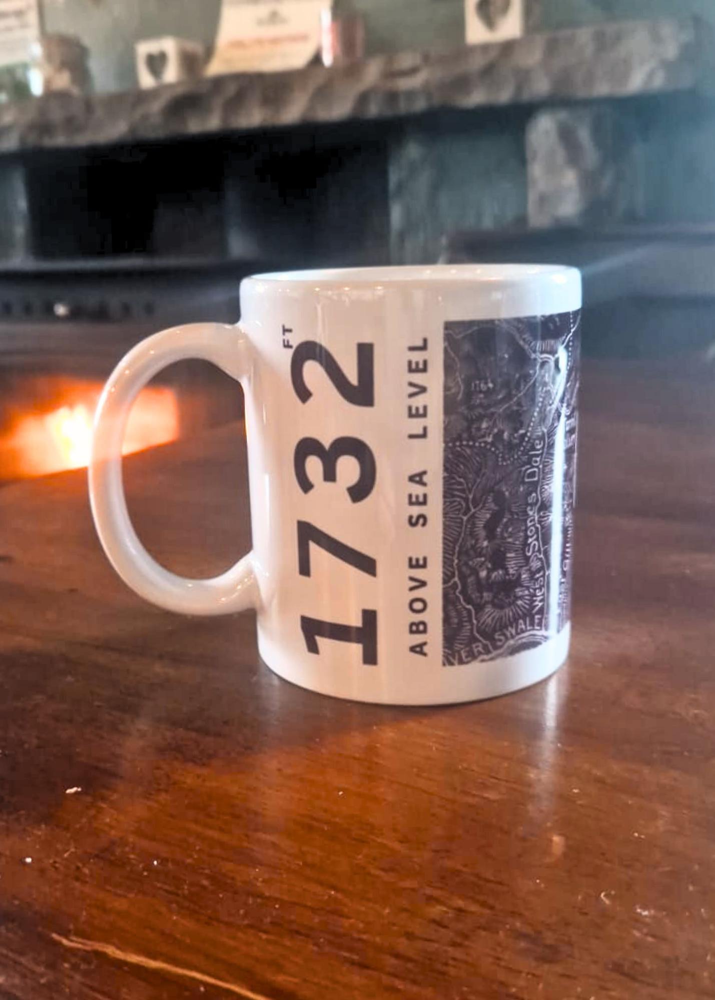 Ceramic Mug with Tan Hill Map