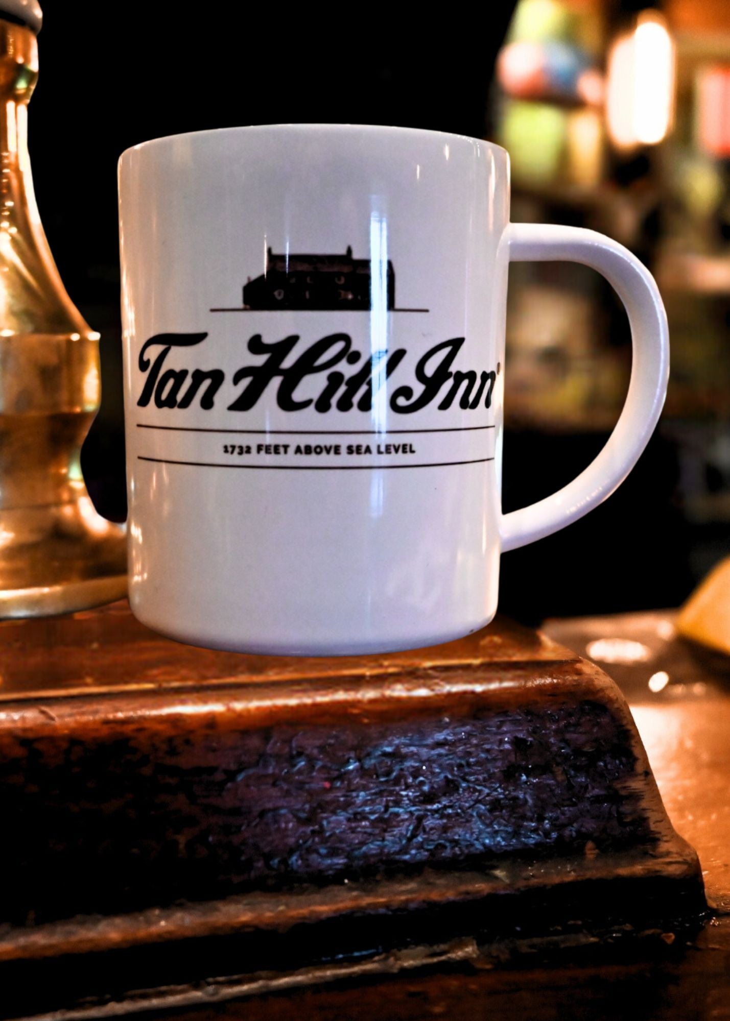 Enamel White Tin Mug Logo