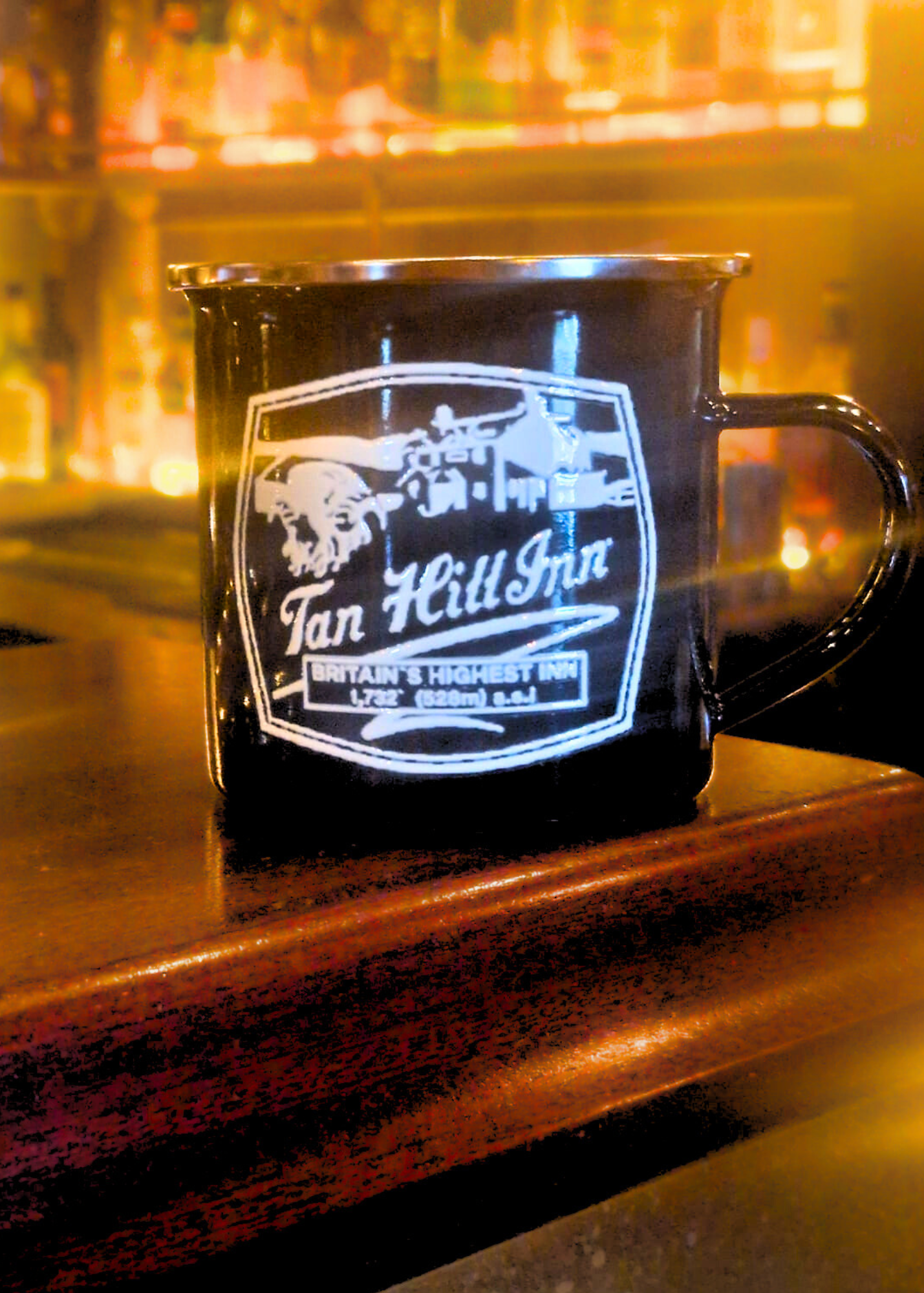 Enamel Mug Yellow - Tan Hill Mug with Badge